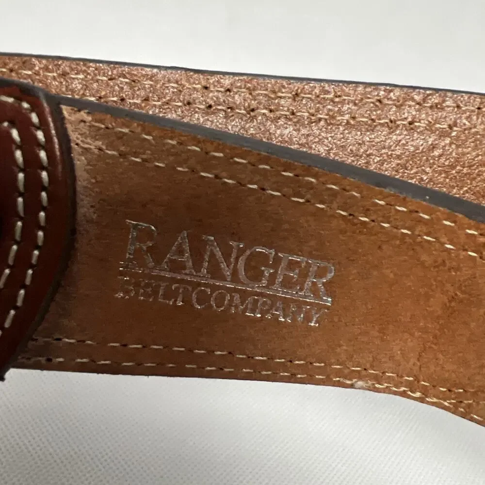 Ranger Belt Company Studded Cowhide Handtooled 40 Western